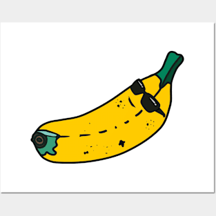 a stylish banana enjoying a sun bath Posters and Art